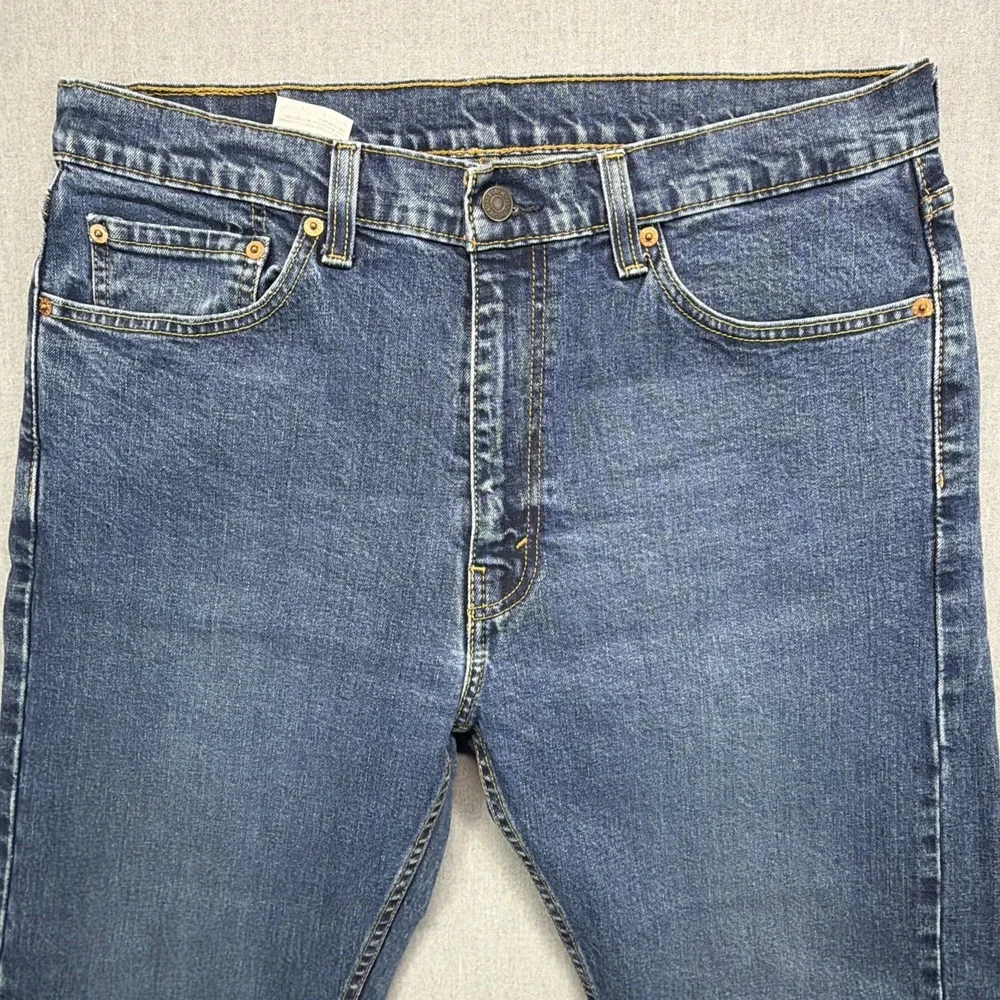 Levis 505 Jeans Mens 36x32 (Fits 34x30) Dark Blue‎ Denim Straight Leg